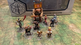 A preview image showing off all of the Wizkids Darrington Brigade miniatures