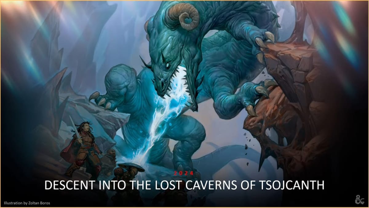 The known artwork for Descent Into The Lost Caverns Of Tsojcanth
