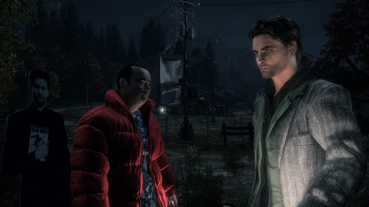 Alan Wake and Barry Wheeler in the 2010 Steam version of Alan Wake, which is being overhauled for Alan Wake Remastered