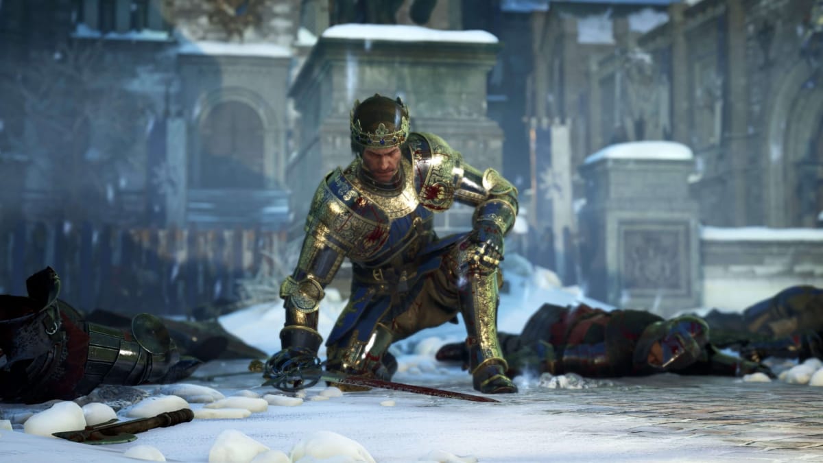 Winter War update screenshot showing the king on one knee.
