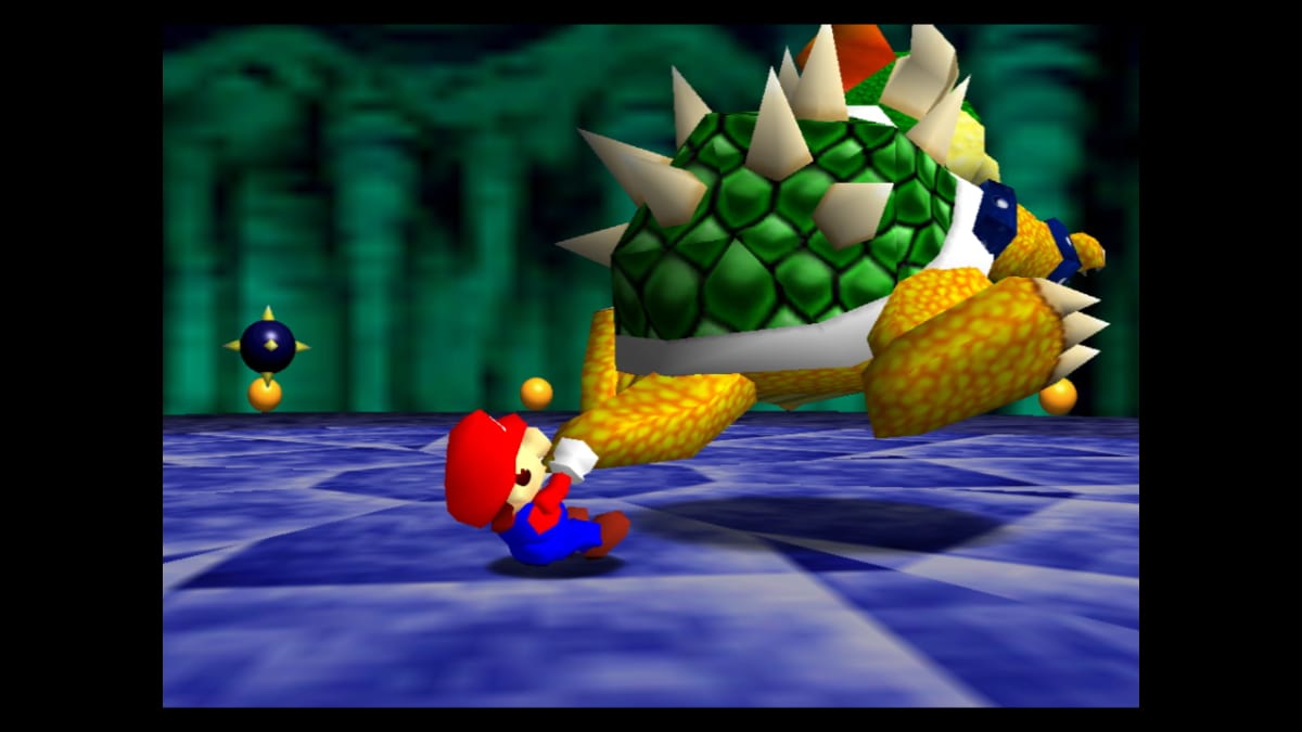 Mario throwing Bowser 