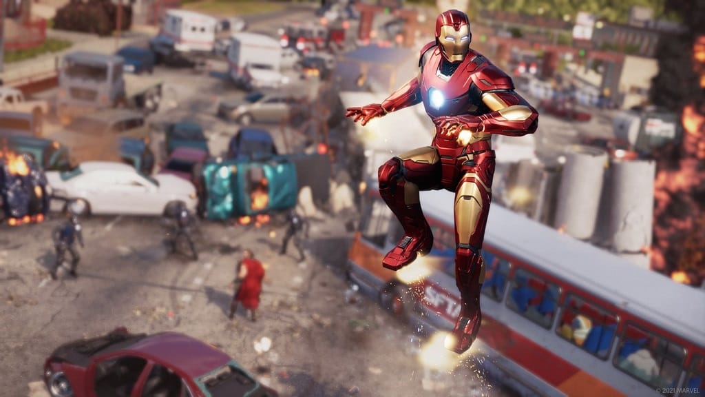 Iron Man floating in Marvel's Avengers