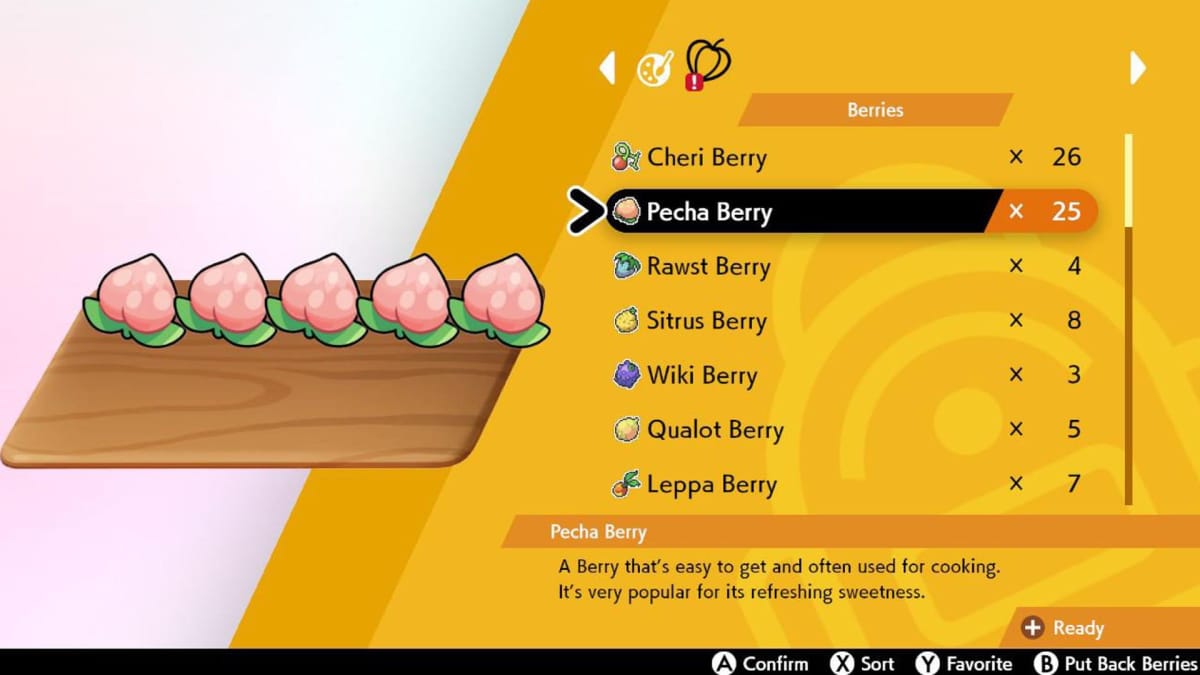 Pokemon Sword and Shield Cooking Berries