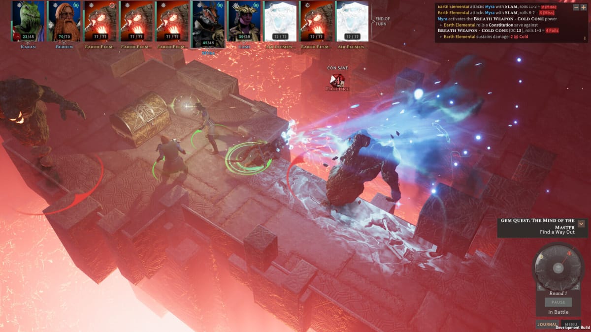 The player using a spell on an enemy in the Solasta: Crown of the Magister DLC Inner Strength