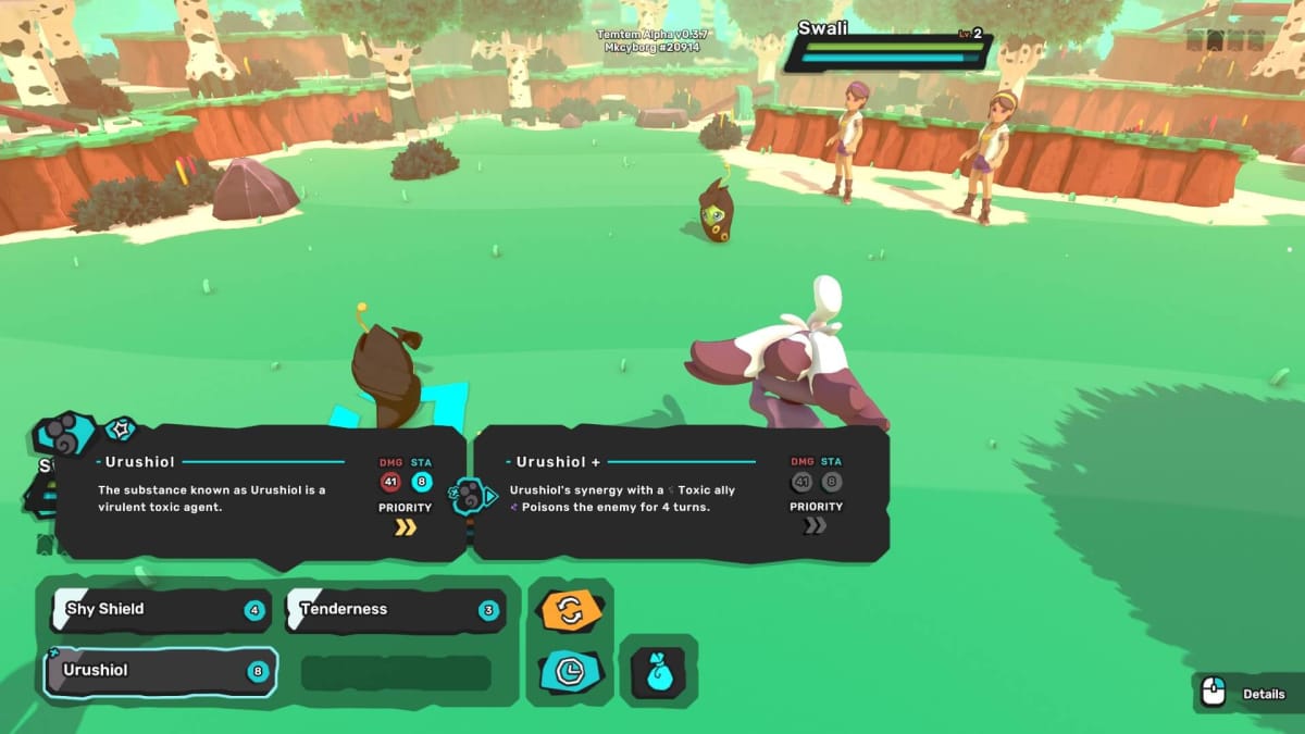 An example of a technique with synergy in Temtem.