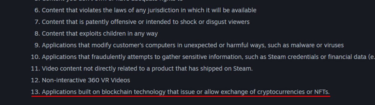 Valve Bans Blockchain Games Steam slice