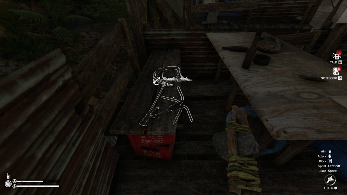 Where to Find the Grappling Hook in Green Hell Guide - 22 Grappling Hook on Bench