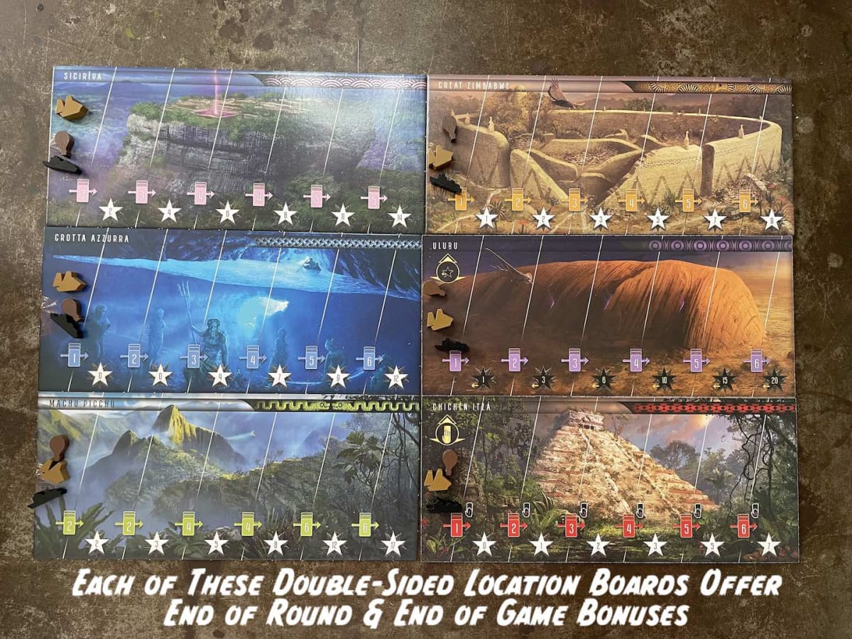 An image of game boards from our Archeos Society review
