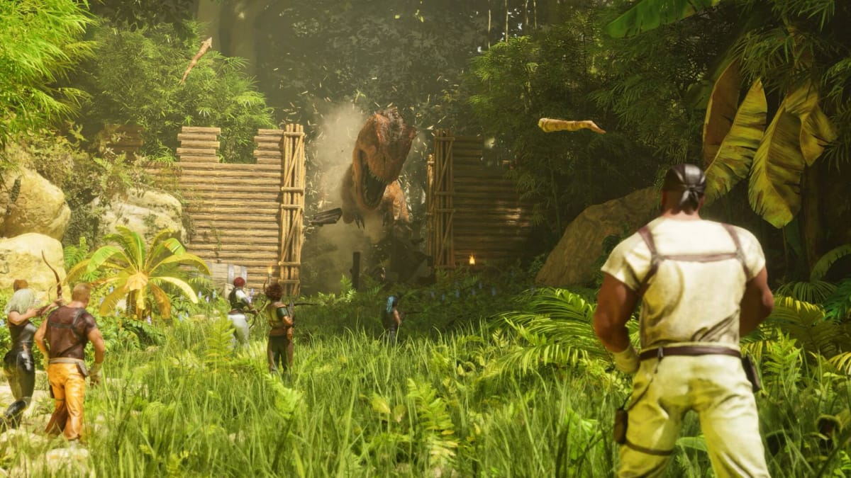 Ark: Survival Ascended Screenshot With T-Rex