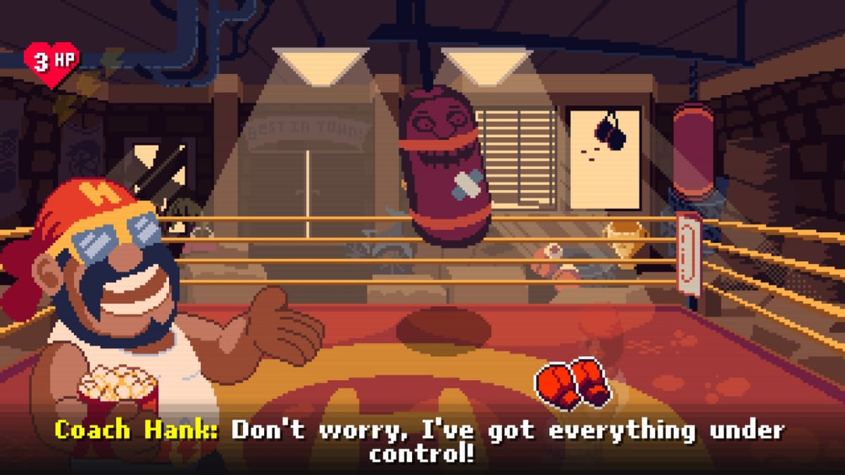 Big Boy Boxing gameplay showcasing a training session with your coach.