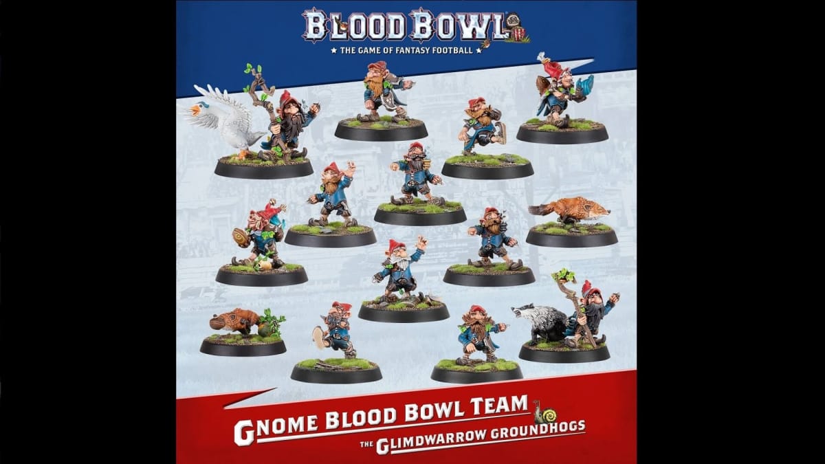 The Blood Bowl Gnome Blood Bowl Team Core Box players.