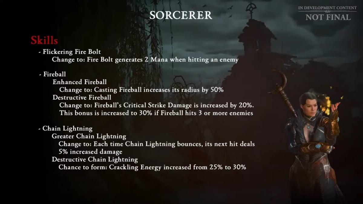 Diablo IV Patch 1.1.1 Sorcerer