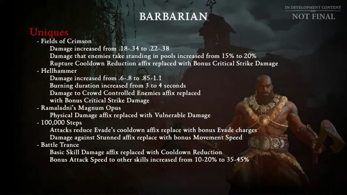 Diablo IV Patch 1.1.1 Barbarian