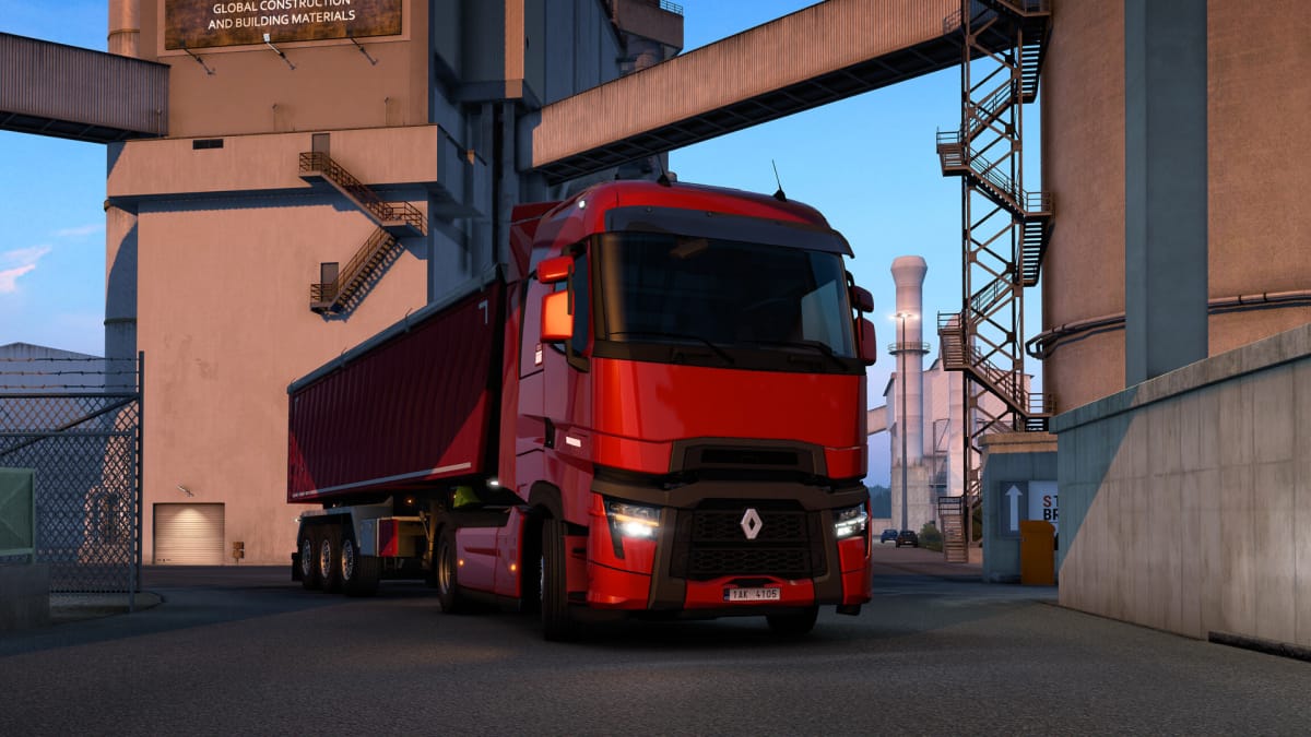 A truck idling in Euro Truck Simulator 2, which Valve mentions in its Steam Controller rundown