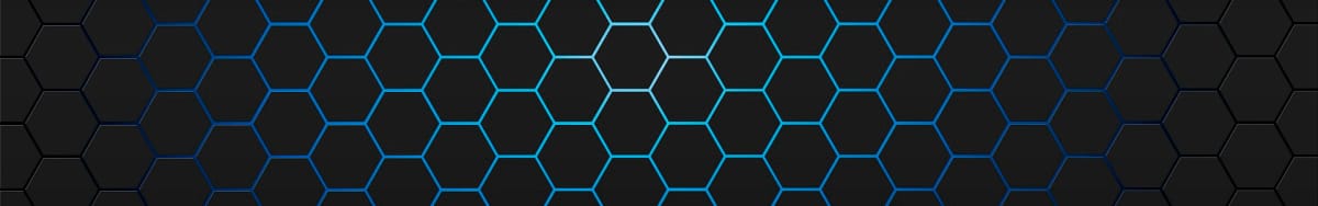 An image break of blue hexagons