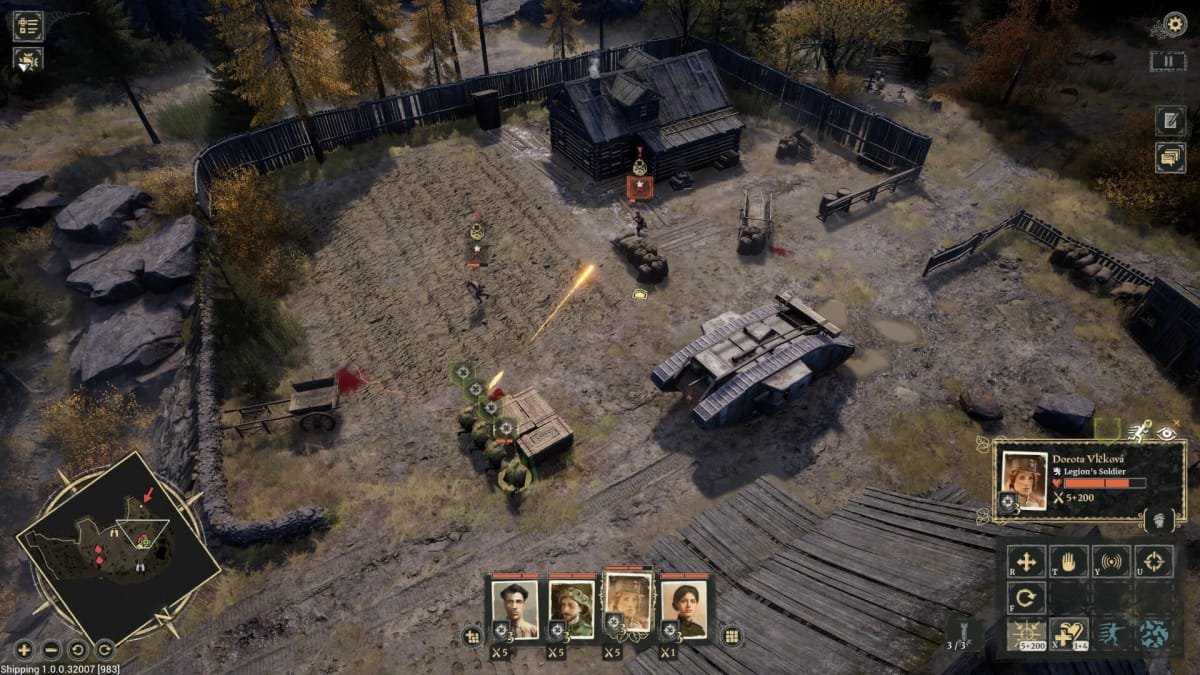 A gameplay screenshot showing combat between ground troops and vehicles in the new Last Train Home DLC Legion Tales