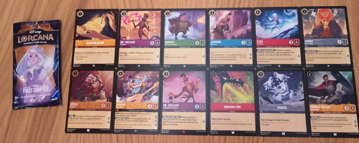The 12 Disney Lorcana Cards in our First Chapter Booster Pack 2.