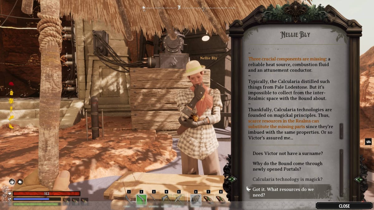 Nightingale Preview - Talking with Nellie Bly in a Desert Herbarium Realm