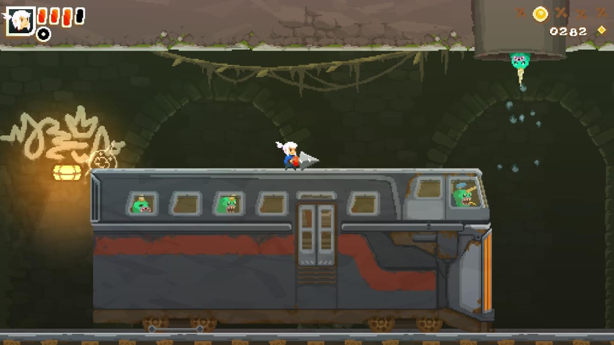 A level in Pepper Grinder featuring a subway. 