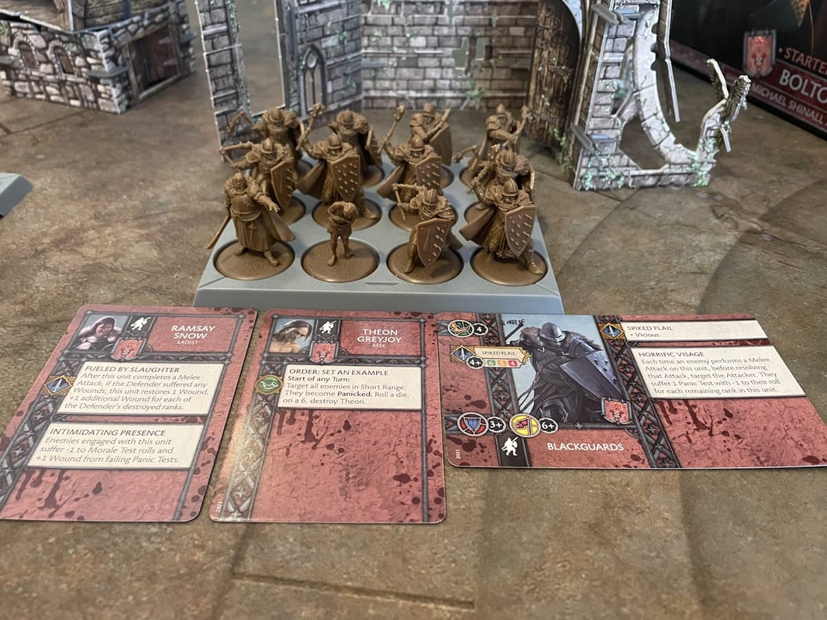An image from our Song of Ice and Fire Bolton Starter Set Review depicting the Blackguard