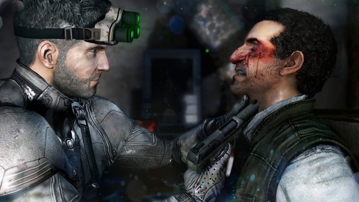 Sam interrogating an enemy in Splinter Cell Blacklist, which was shown off during the Ubisoft E3 2013 presentation