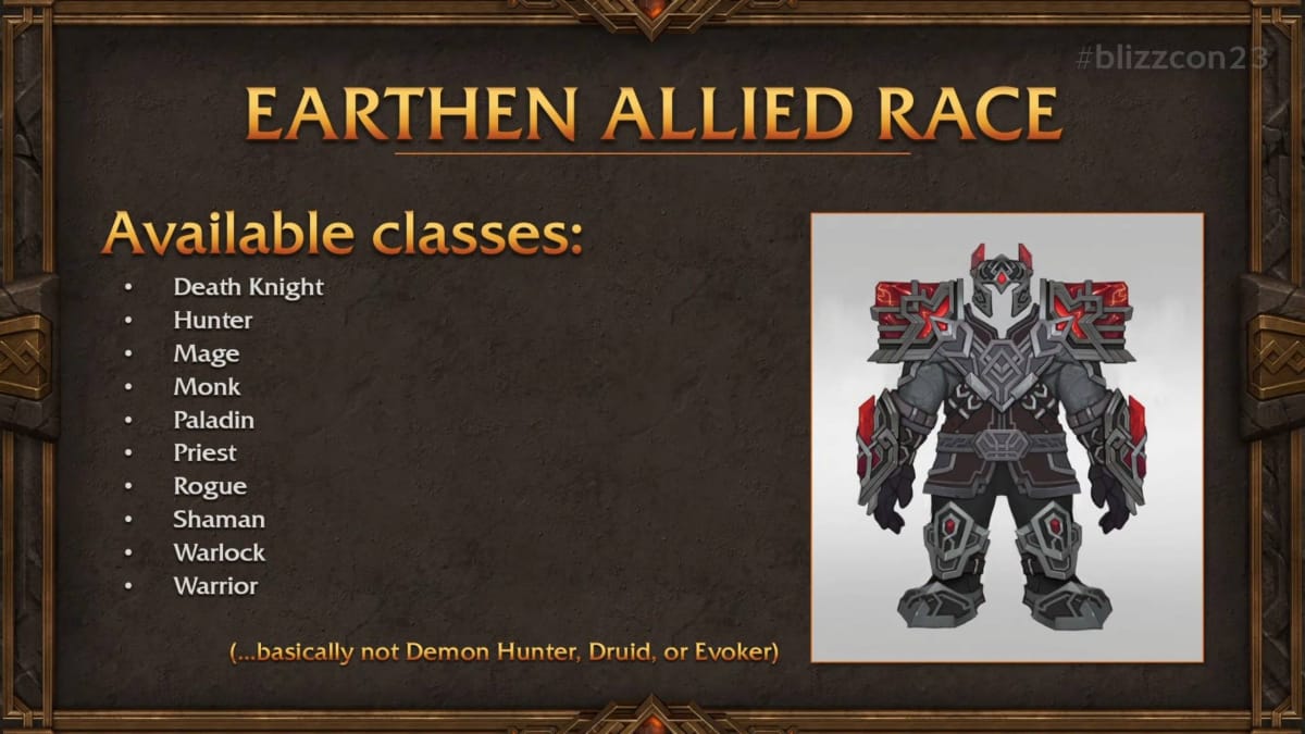 World of Warcraft The War Within - The classses for the Earthen 