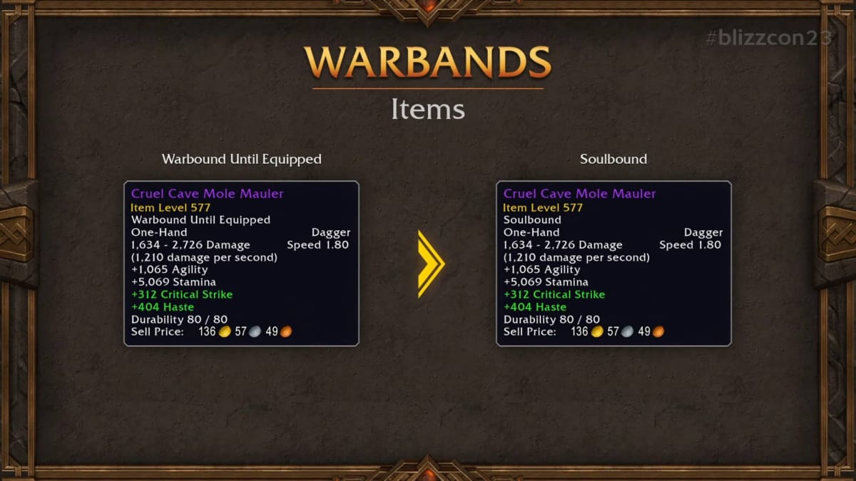 World of Warcraft The War Within - Warband items