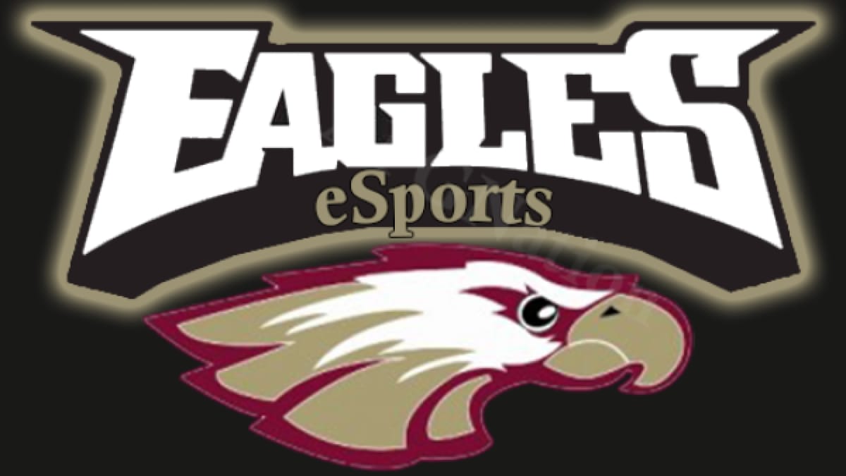 Chicago Eagles logo showing a metalic eagle head underneath the words "Eagles Esports"