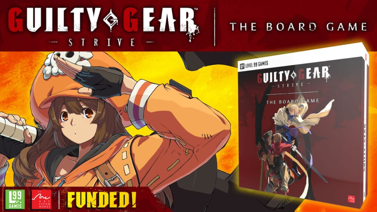 The box art for the Guilty Gear Strive Board Game, May is visible on the left side of the screen.