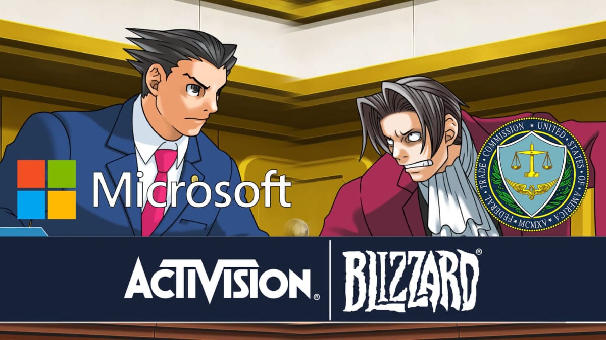 Microsoft and FTC arguie in Activision Blizzard case represented by Ace Attorney characters
