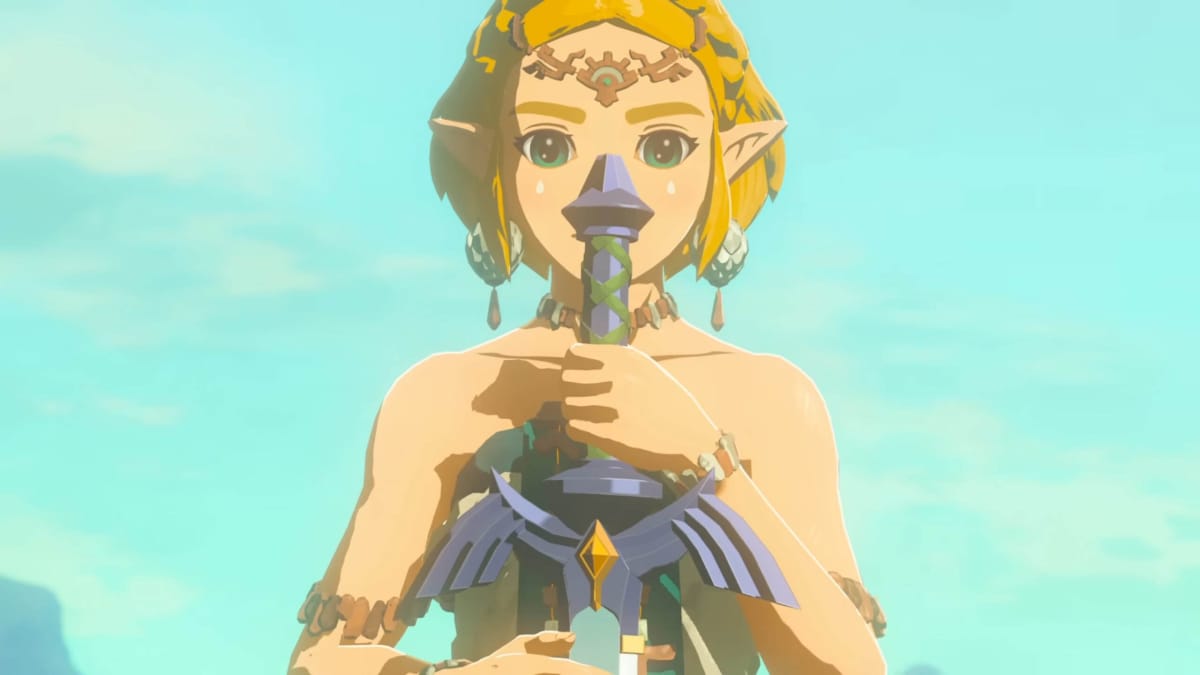 Zelda holding the Master Sword in a trailer for The Legend of Zelda: Tears of the Kingdom, music from which is included in the new Zelda concert