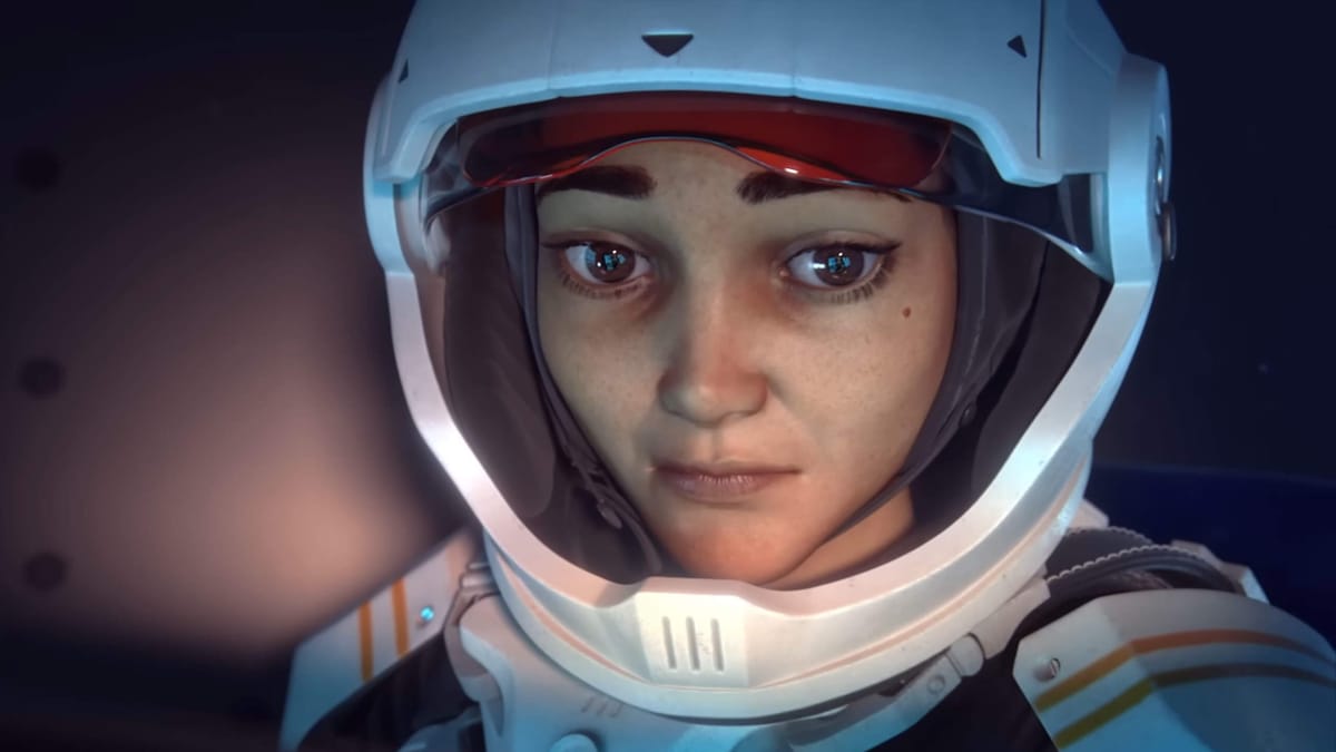An astronaut looking wistful in the Civilization VI launch trailer