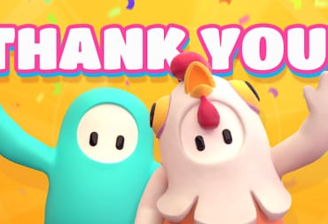The Thank You image posted by the Fall Guys devs for hitting 1.5 million players