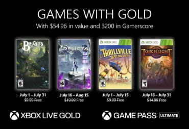 The Xbox Games with Gold July 2022 lineup