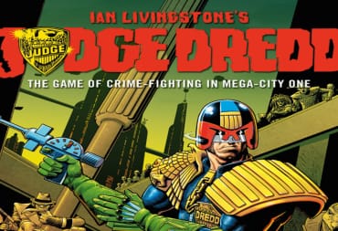 Promotional box art for the 2022 Judge Dredd board game