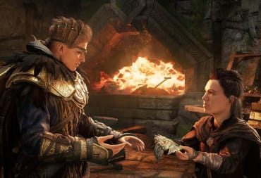 Eivor being handed a special trinket in Assassin's Creed Valhalla: Dawn of Ragnarok