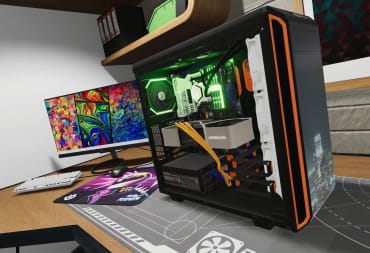 A PC with multicolored cables in the new PC Building Simulator 2 update