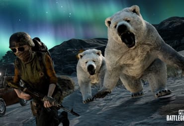 The player running away from two very angry-looking bears in PUBG Update 22.1