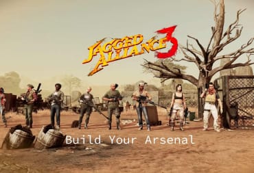 A group of mercenaries standing around with various weapons in the new Jagged Alliance 3 Arsenal trailer