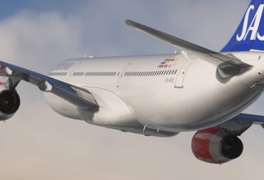 Microsoft Flight Simulator Airbus A330 in SAS Livery flying away
