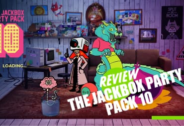 The Jackbox Party Pack 10 loading screen with the TR review overlay