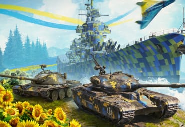 Examples of the new Ukraine-themed tanks and decals available in Wargaming's new Wargaming United charity bundle to support Ukraine