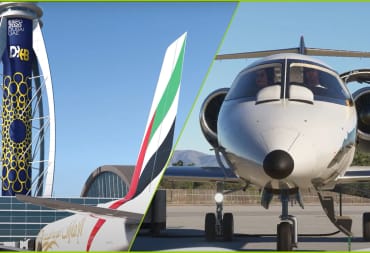 Microsoft Flight Simulator Dubai Airport and Learjet 35