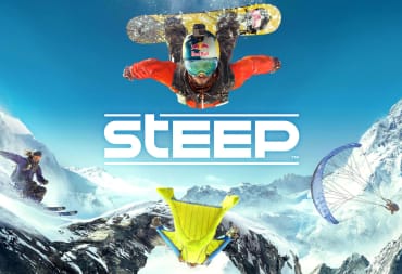 Key art for the snowboarding game Steep, which shows a snowboarder set against the backdrop of a snow-covered mountain slope