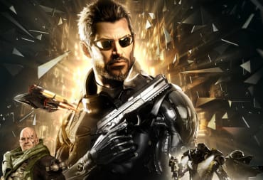 Artwork for Deus Ex: Mankind Divided, showing Adam Jensen against a yellow and black backdrop
