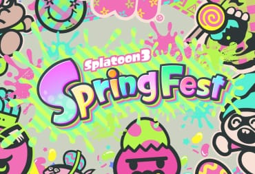 An artistic banner showing the Splatoon 3 Spring Fest logo, plus lots of drawings of characters and elements from Splatoon 3