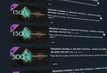 The Dragon's Dogma 2 DLC list on Steam.