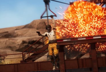 A player ziplining away from an explosion in an image representing the PUBG: Battlegrounds roadmap