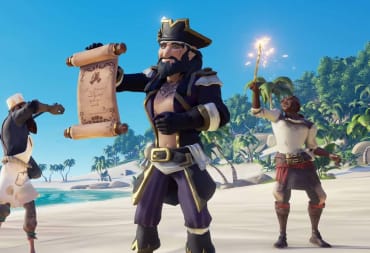 Three pirates on the beach in Sea of Thieves