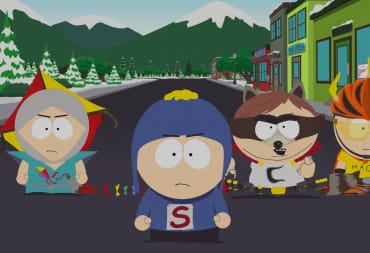 Four characters dressed as superheroes in South Park: The Fractured but Whole